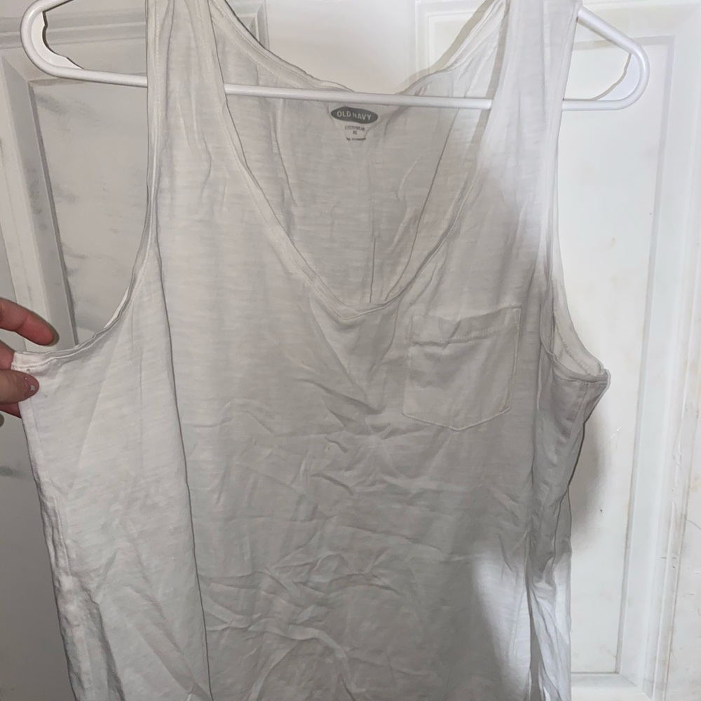 Muscle tank top white v necked